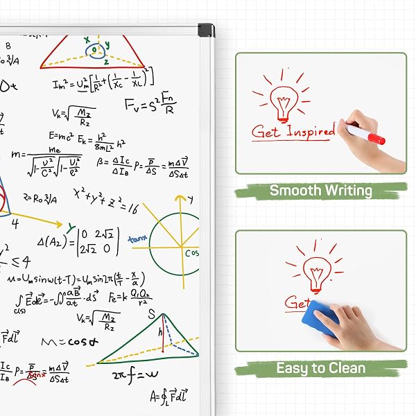 ZIBBIZO MAGNETIC DRY ERASE WHITE BOARD 36″ X 24″ FOR HOME, SCHOOL, OFFICE, SLIVER ALUMINIUM FRAME