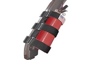 KOHUIPU Fire Extinguisher Mount for Roll Bars - Adjustable, Secure, 1-Minute No-Tool Install - Compatible with Jeep JK JKU JL TJ CJ