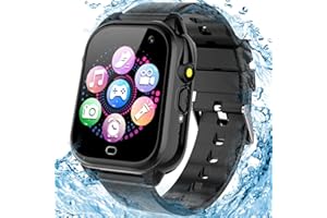 OVV Kids Waterproof Smart Watch with 26 Game HD Camera 1.44'' Touchscreen Pedometer Video Music Player Alarm Clock Calculator Learning Toys for Girls Boys 3-12 Years Old