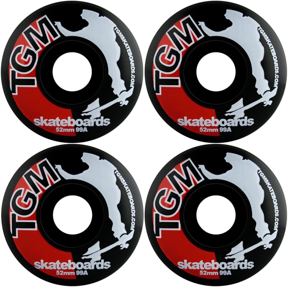 TGM Skateboard Wheels 52mm Black Logo