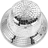 Gogogmee Disco Ball Cowboy Hat - Mirrored Ball Hat Cowgirl Fun Cosplay Party Disco Western Costume for Women Men for Halloween Dance Parties and Festive Events