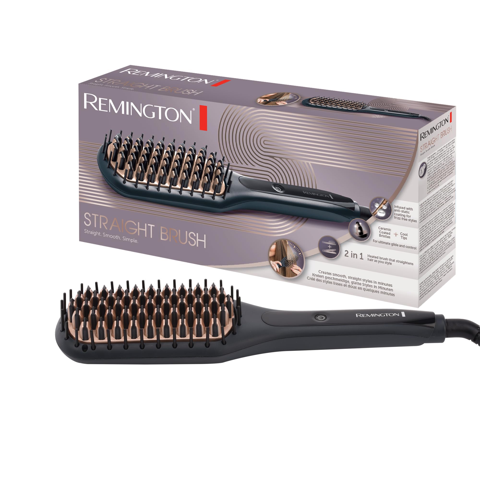 Remington Hair Straightening Brush From Keratin CB 7400,,, Pack of1