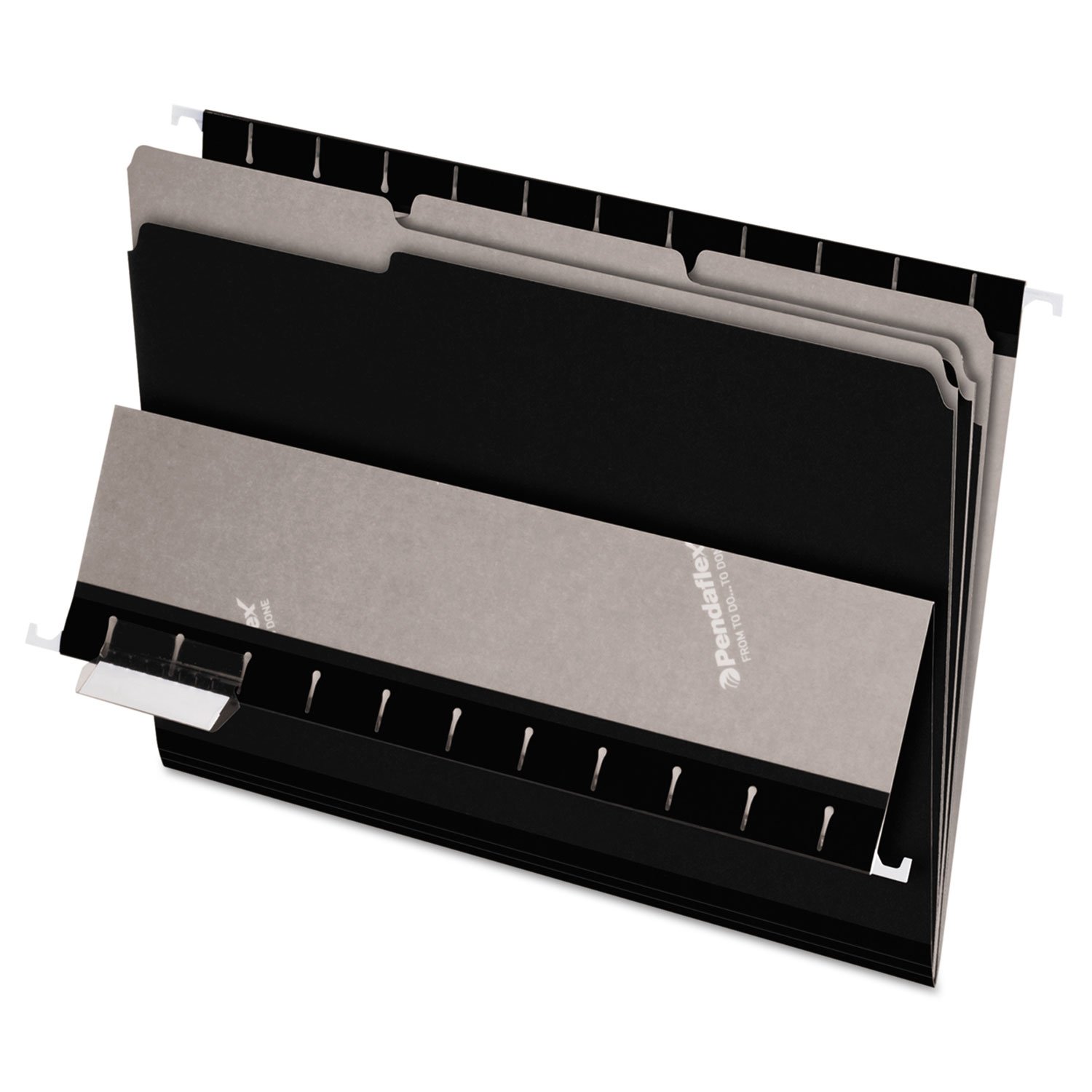 Pendaflex Interior File Folders, 1/3 Cut, Top Tab, Letter Size, Black 100 per Box (4210 1/3 BLA)