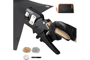 Kamtop Handheld Grommet Kit - 3/8" (10mm) Eyelet Tool & 600pcs Grommets with Storage Bag for Tarp, Banner, Fabric, Leather, Canvas, Tents
