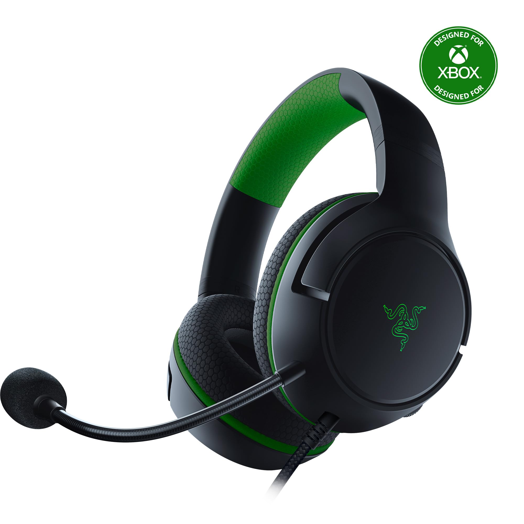 Razer Kaira X Wired Headset for Xbox Series X|S, Xbox One, PC, Mac & Mobile Devices: Triforce 50mm Drivers - HyperClear Cardioid Mic - Flowknit Memory Foam Ear Cushions - On-Headset Controls - Black