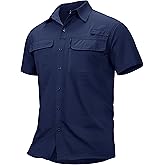 TACVASEN Fishing Shirts for Men Cool Hiking Shirt Button Up Short Sleeve SPF UPF 50+ Sun Shirt Quick Dry for Tactical