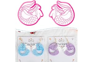 XAEKICR Dragon Mermaid Polymer Clay Cutters Set – Fantasy Clay Earring Cutters for DIY Jewelry Making – Polymer Clay Molds and Clay Tools