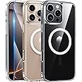 FNTCASE for iPhone 16 Pro-Max Case: Magnetic Military Grade Drop Protection Anti Yellowing Cell Phone Cover - Rugged Shockproof Protective Bumper Transparent Cases(Clear)