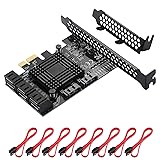 MZHOU PCIe SATA Card 8 Port, with 8 SATA Cables and