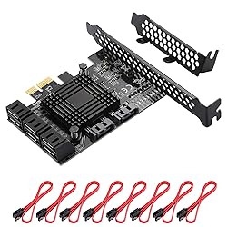 MZHOU PCIe SATA Card 8 Port, with 8 SATA Cables and