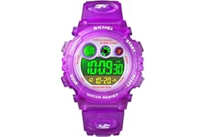 cofuo Kids Digital Sport Watch for Boys Girls, Kid Waterproof Electronic Multi Function Casual Outdoor Watches, 7 Colorful LED Luminous Alarm Stopwatch Wristwatch