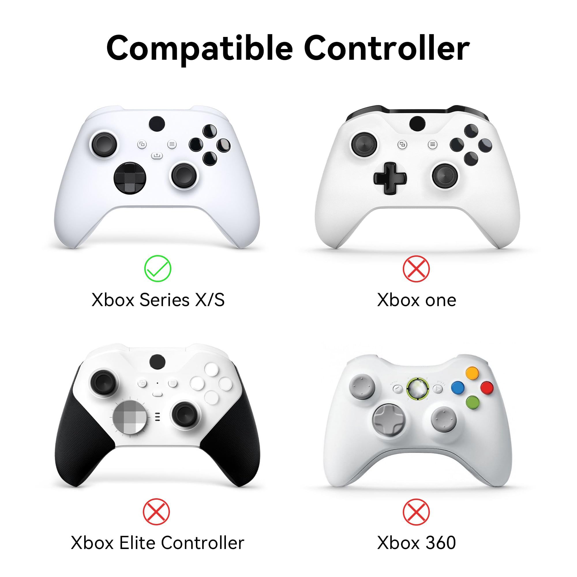 GeekShare Cat Paw Controller Skin Grips Set for Xbox Series X (Pink) | Anti-Slip Silicone | Includes 2 Thumb Grips | Compatible with Xbox Series X Controller