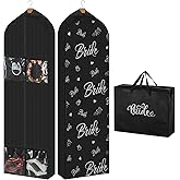 Ribbonlic 2 Packs 70" Wedding Dress Garment Bag with 8" Wedding Garment Gusseted Tote Bag for Storage and Travel Prom