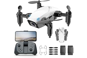 Mini Drone with 1080P Camera, RC Quadcopter for Kids 8-14, Foldable Wings, Voice Control, Altitude Hold, 3 Colours Available 