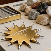 Mohs Hardness Tester, 1-10 Scratch Test Tool with Clear Storage Box | 1-10 marked Mohs scratch tester for rocks, minerals and gem rough; compact 2.75 in tool with clear round storage box