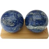Top Chi Lapis Lazuli Baoding Balls with Stand for Hand Therapy, Exercise, and Stress Relief (Medium 1.5 Inch)