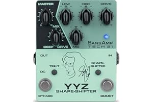 TECH21 Tech 21 YYZ Geddy Lee Shape-Shifter Signature SansAmp Pedal with 12dB Boost Stomp Switch, Mix Control, and 3-Band Active EQ