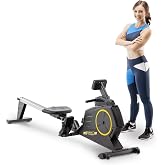 Circuit Fitness Deluxe Foldable Magnetic Rowing Machine with 8 Resistance Settings &amp; Transport Wheels AMZ-986RW