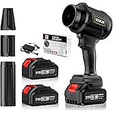 Cordless Leaf Blower, Leaf Blower Cordless with Battery and Charger, Portable Lightweight Handheld Blower, Extended Nozzle, Turbo Jet Blower for Lawn Care, Patio Cleaning, Leaves, Dust (Black)