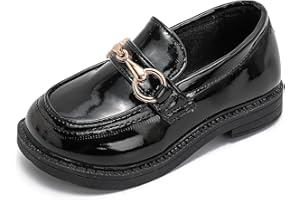 BayDaBik Kids Oxford Shoes Girl’s Boy’s Cute Dress Shoes Lace-Up School Uniform Loafer Flats Shoes