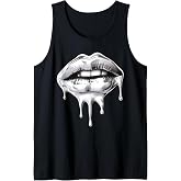 Y2K Chrome Lips Tank Top