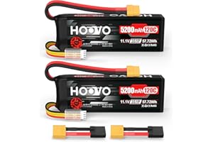 HOOVO 3S LiPo Battery 5200mAh 120C Softcase with XT60 & TR Plug Compatible for RC Car RC Truck Airplane Helicopter Boat Racing RC Hobby, 2Pack