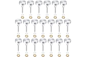 Hicello 20Pcs Decorative Mirror Screws, Stainless Steel Screw Cap/Cover 20mm for Fasteners, Sign/Advertising Hardware, Nails, Construction, Tea Tables, Wardrobes Glass Furniture