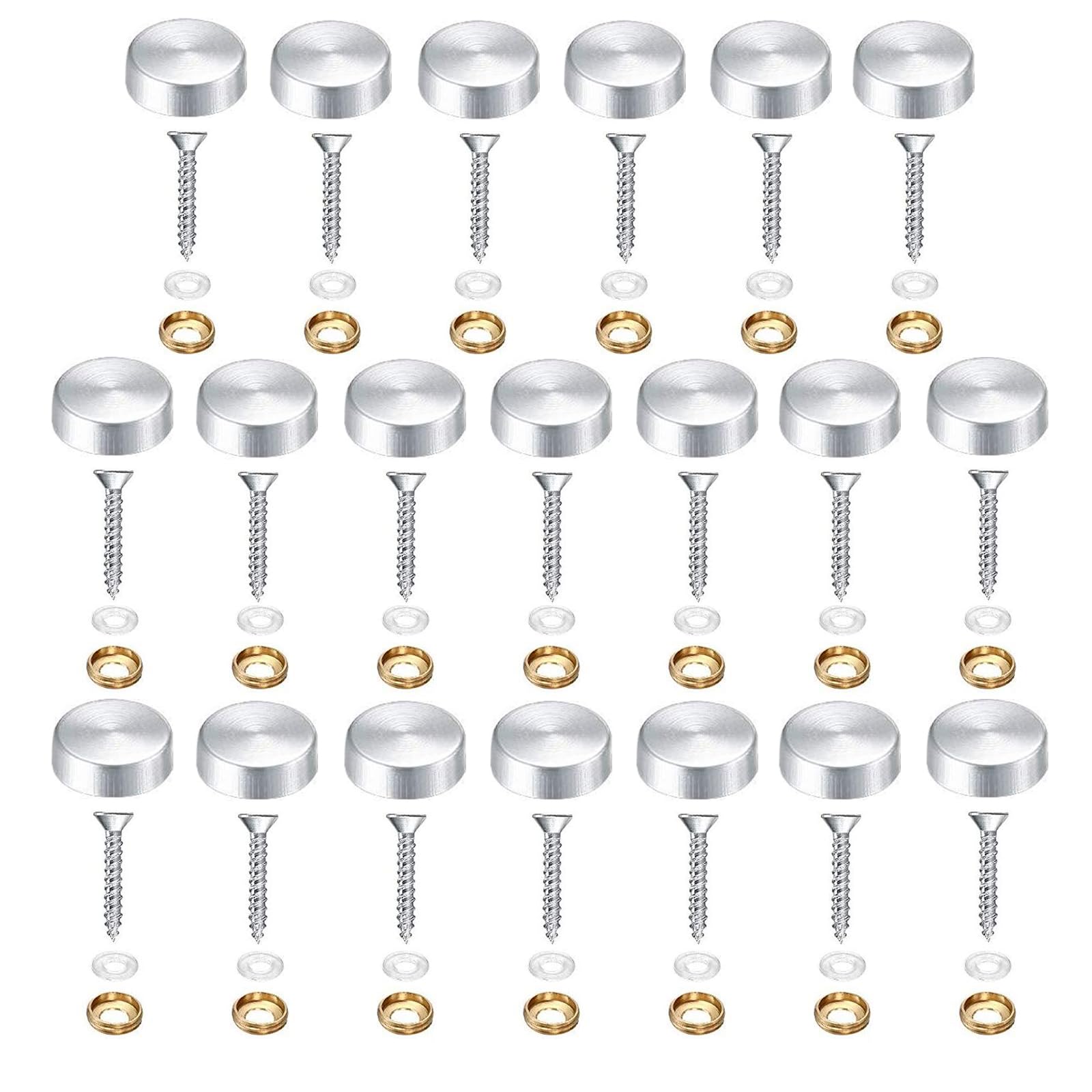 Hicello Stainless Steel Screw Cover Caps Ø20 mm (13/16 inch), 20 PCS Polished Mirroir Nails Caps, for Fasteners Advertising Hardware Decor Glass Sign Table
