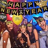 YNOUU New Year 2023 Decorations Black Gold Banner Balloons Streamers view 7
