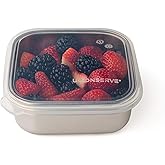 U Konserve Stainless Steel Food Storage Bento Box Container, Leak Proof Silicone Lid Dishwasher Safe - Plastic Free (15oz Clear)