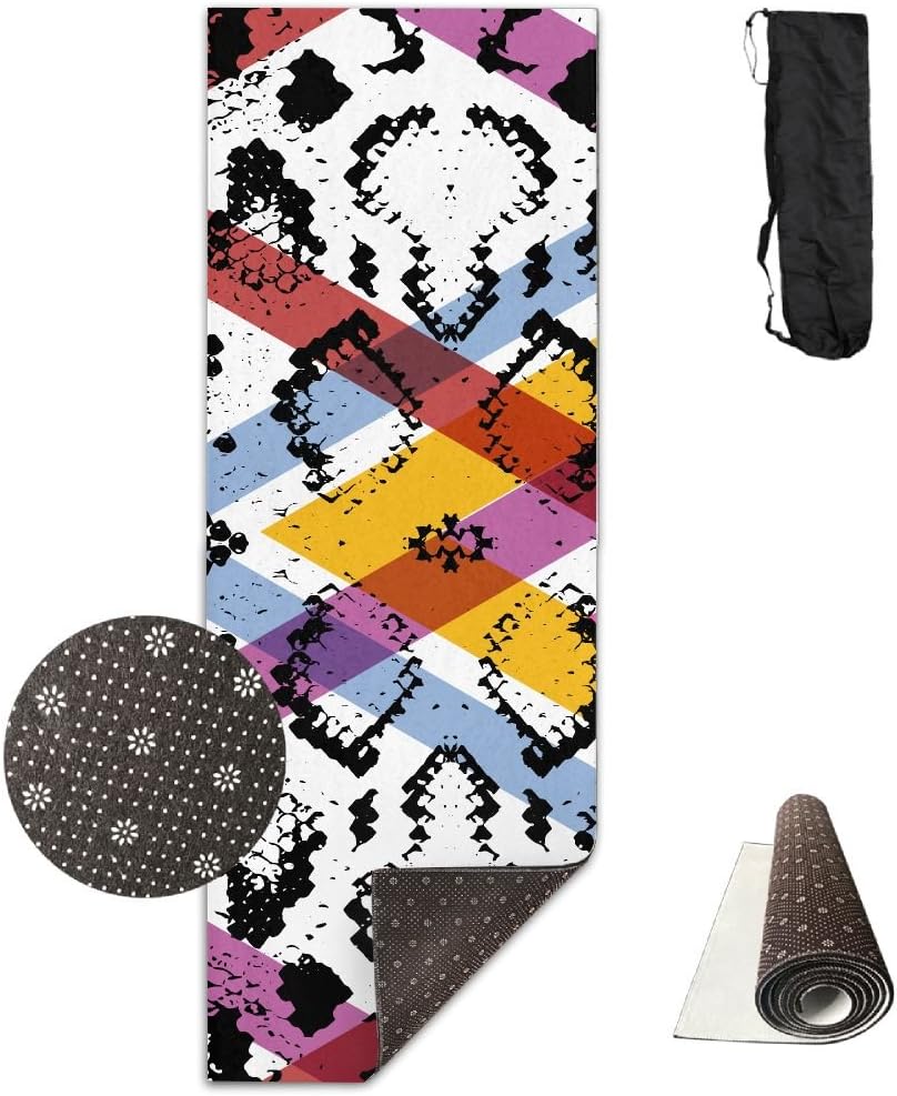 Unisex Snake Skin Yoga And Pilates Mat Exercise Mat With Carrying Bag
