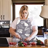 FanChose Plus Size Cotton Canvas Apron with Pockets for Men Women Cooking view 7