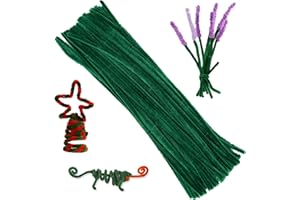 ZLULARY 100 Pieces Pipe Cleaners Chenille Stem, Green Pipe Cleaners Set for DIY Arts Crafts Decorations (Green)