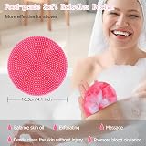 INNERNEED Food-Grade Silicone Body Scrubber Pink Handheld Shower Brush view 3