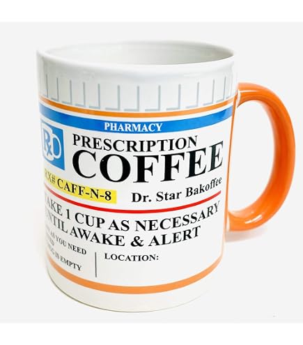 Amazon.com: Mug Shaped Like RX Prescription Bottle Large Ceramic Novelty  Funny Cute Cool Tea Coffee Mug 16 Ounce For Men For Women : Home & Kitchen