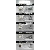 Energizer 317 Button Cell Silver Oxide SR516SW Watch Battery Pack of 5 Batteries