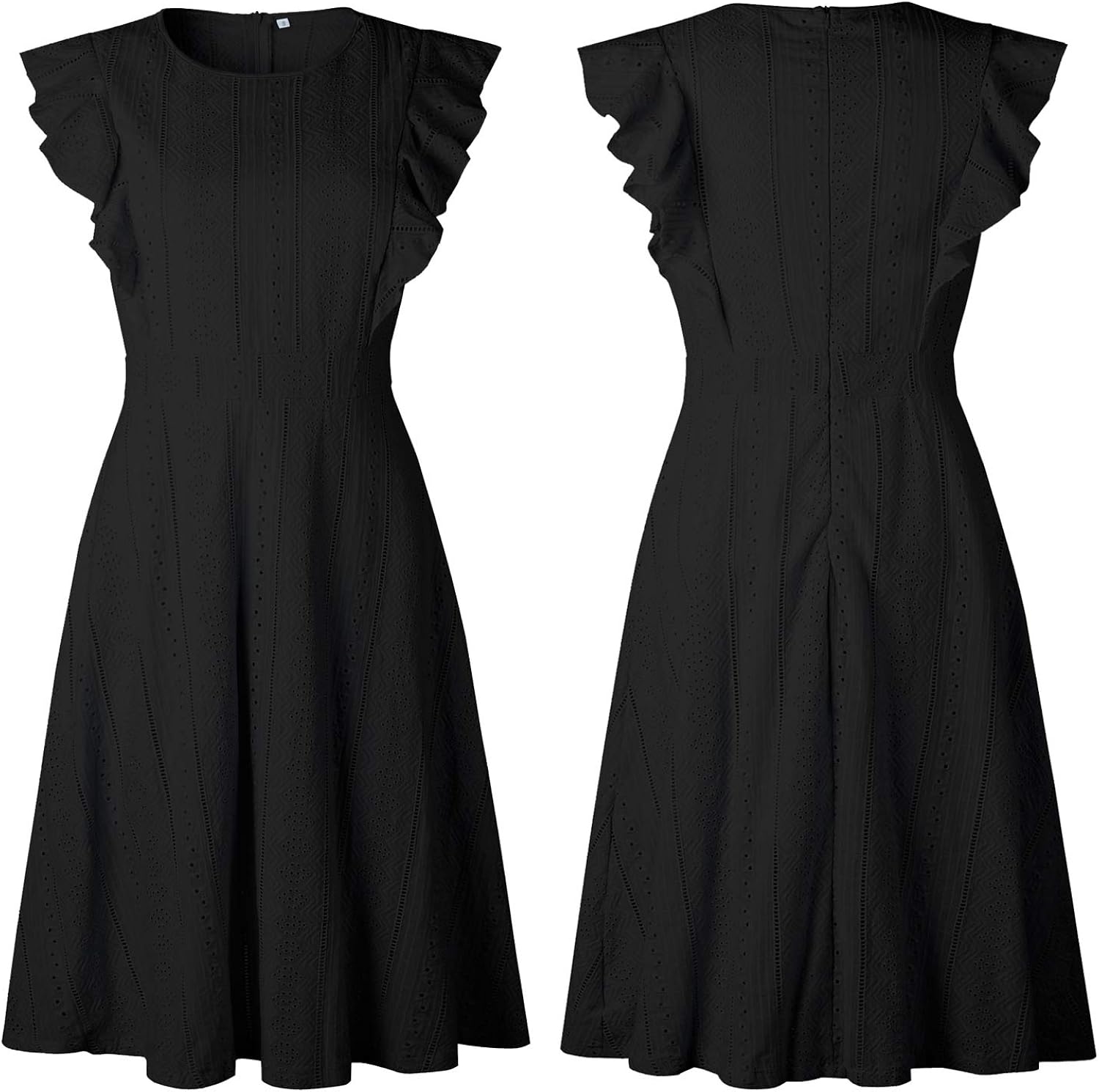 ECOWISH Womens Dresses Elegant Ruffles Cap Sleeves Summer A-Line Midi Dress at  Women’s Clothing store