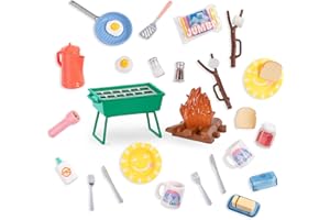 Glitter Girls – 14-Inch Doll Accessories – Campfire & Portable BBQ Grill Set – Marshmallows, Toasting Sticks, and Play Food –