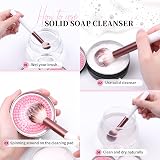 DUcare 2Pcs Makeup Brush Cleaner Set with Solid Soap & Color Removal Sponge view 2