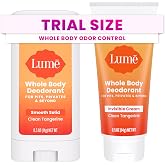 Lume Whole Body Deodorant - Cream + Solid Stick Mini Bundle 0.5oz Tangerine | 72-Hour Odor Control, Aluminum & Baking Soda Fr
