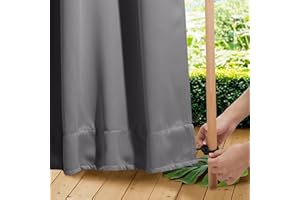 NICETOWN Weighted Blackout Gazebo Curtain 2 Panels, Outdoor Patio Windproof Drapes Grommet & Back Tab on Top and Bottom Therm