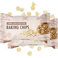 ChocZero's White Chocolate Chips - No Sugar Added, Low Carb, Keto Friendly, Gluten Free - For Baking Keto Diet Cookies and De