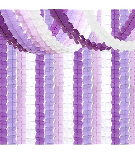Birthday Decorations Kawaii - 2 Pack Purple & Pink Tinsel Fringe Curtains For Party Backdrop Photo Booth Props