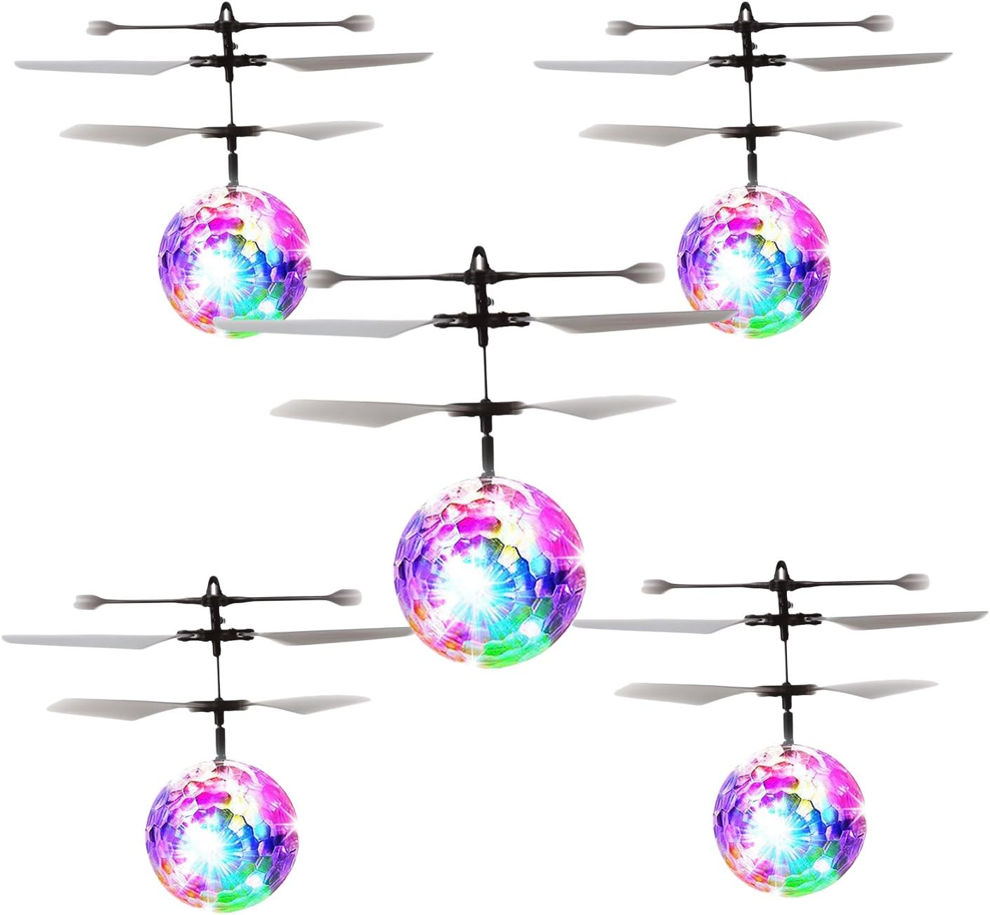 RC Flying Ball,Flying Ball Remote Control Drone Helicopter Built-in LED Flashing Light Aircraft Helicopter Induction Toy Electronic Light-Up Toys Remote Controlled Vehicles for Kids Teenagers (5Piece)