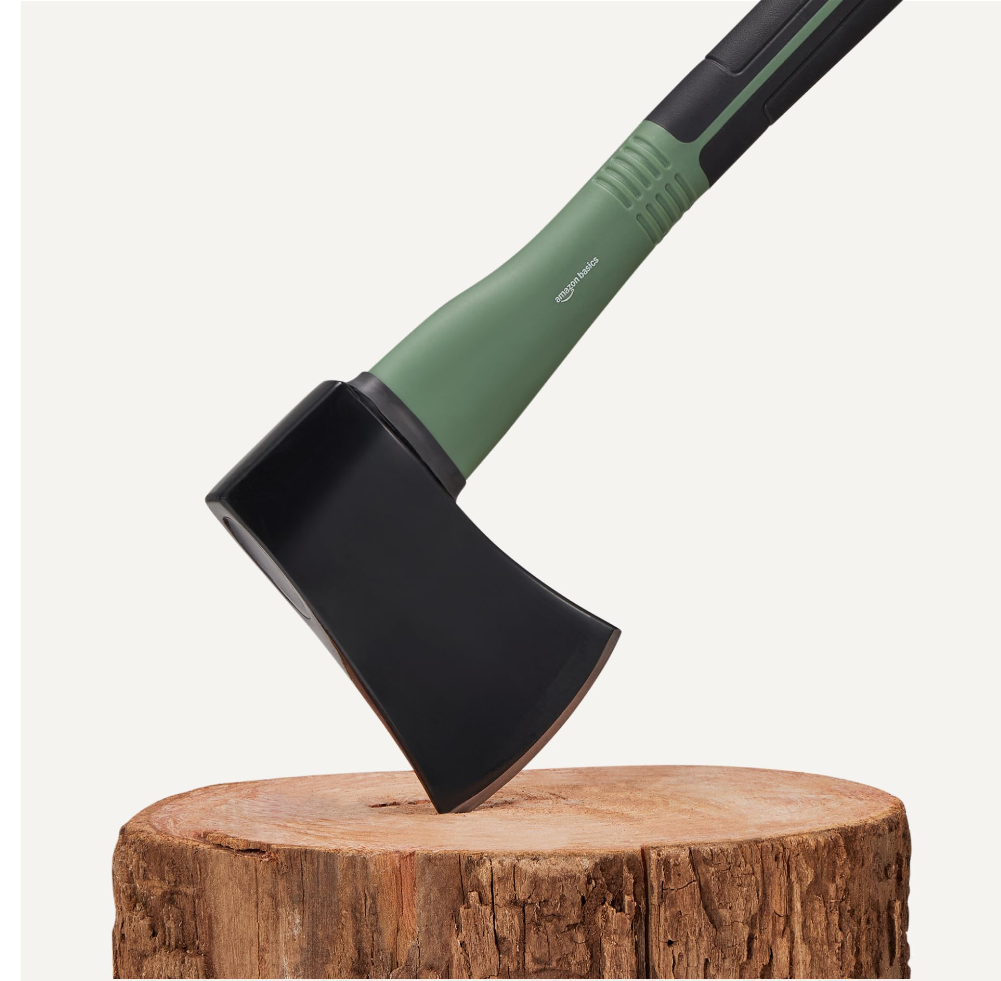 Amazon Basics Spaltaxt zum Hacken von Holz, 15 × 5.5 × 1.1 inches (L × B × H), Olivgrün, schwarz, 1er-Pack 3