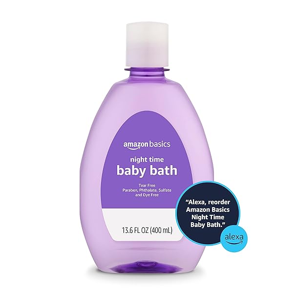 AMAZON BASICS TEAR-FREE NIGHT-TIME BABY BATH, SOOTHING, LIGHTLY SCENTED, 13.6 FL OZ, 1-PACK (PREVIOUSLY SOLIMO)