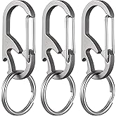TISUR Titanium Carabiner Keychain Clip, Anti-Lost Key Ring Holder, Self-Locking Metal Gate Clip Key Chain Bottle Opener for Men Women