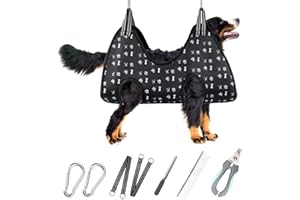 ATESON Pet Dog Grooming Hammock Harness for Nail Trimming (XXL 120lb), Dog Sling for Cutting Nail, Dog Hanging Holder Hanger for Clipping Nail with Nail Clippers, Nail File, Pet Comb