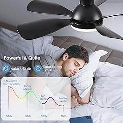 FUMLTP 33In Black Low Profile Ceiling Fans with