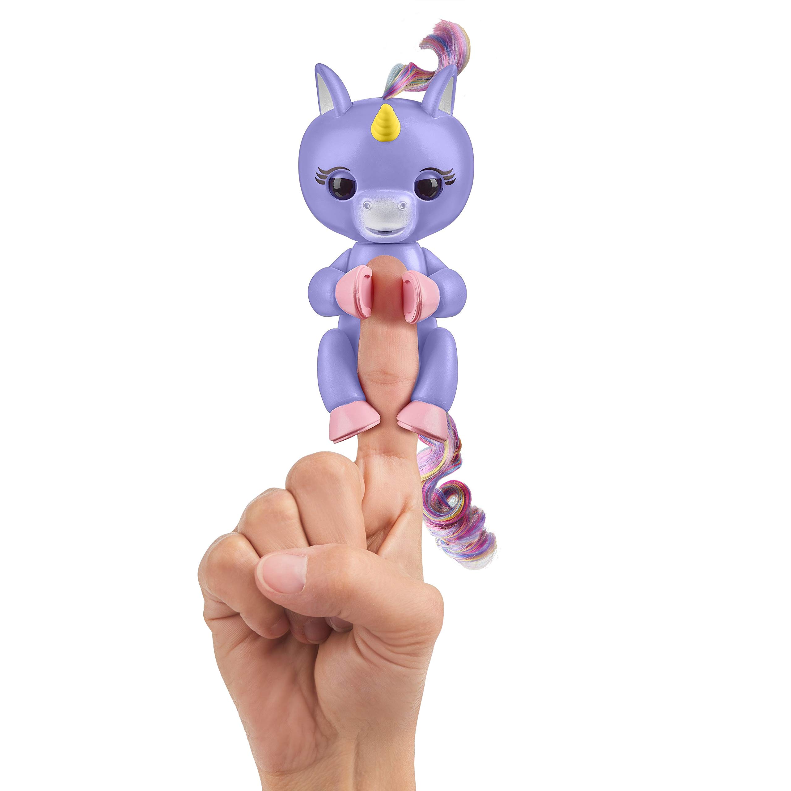 Fingerlings Baby Unicorn - Alika (Purple with Rainbow Mane and Tail) - Friendly Interactive Toy by WowWee-Purple